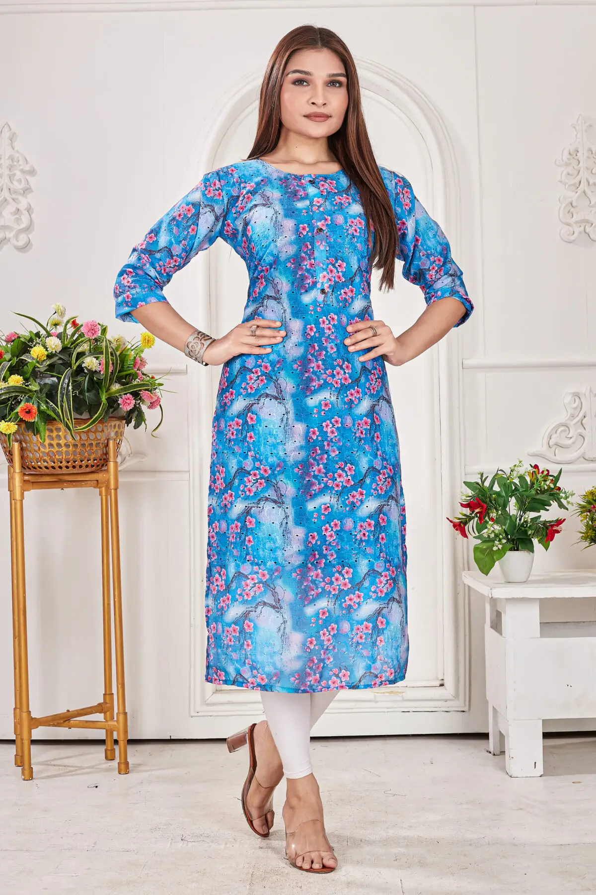 Digital Print Pure Cotton Straight A-line Kurtis - Image 3