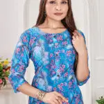 Digital Print Pure Cotton Straight A-line Kurtis